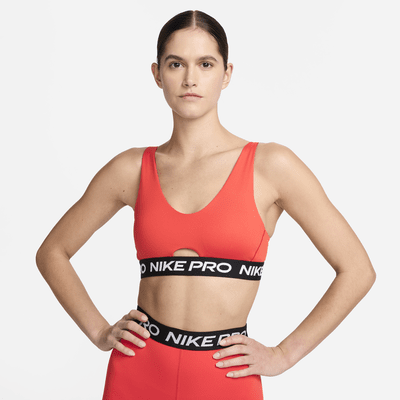 Bra deportivo de media sujeción con almohadillas para mujer Nike Pro Indy Plunge