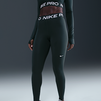 Leggings con paneles de malla de tiro medio para mujer Nike Pro