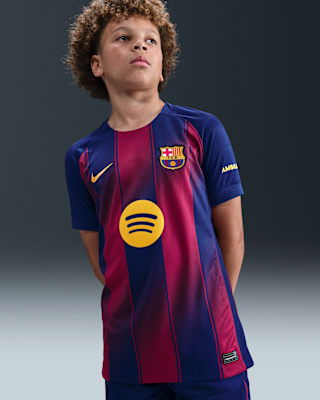 Детские джерси FC Barcelona 2025/26 Stadium Home Big Kids' Nike Dri-FIT Soccer Replica Jersey