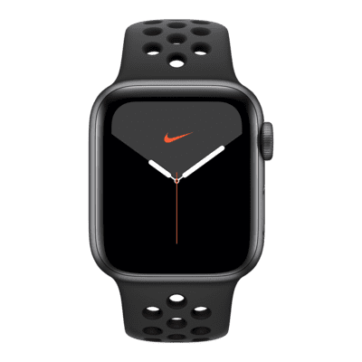 Apple Watch Nike Series 5 (GPS + λειτουργία κινητού) με Nike Sport Band σε ανοιχτή συσκευασία και κάσα αλουμινίου 44 mm σε Διαστημικό Γκρι