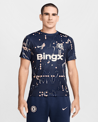 Мужские шорты Chelsea FC Academy Pro SE Nike Dri-FIT Soccer Pre-Match Short-Sleeve Top