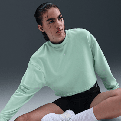Sudadera de cuello redondo de tejido French Terry Dri-FIT holgada para mujer Nike Pro