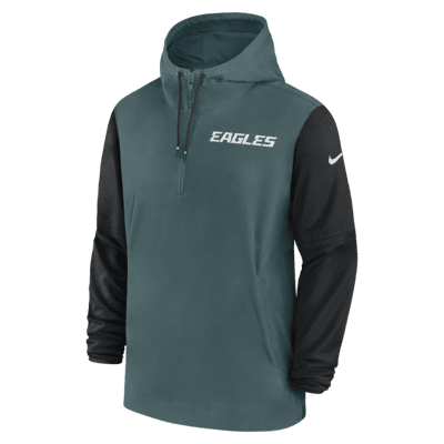 Philadelphia Eagles Sideline Pre-Game Player Men's Nike NFL 1/2-Zip Hooded Jacket