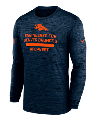 Мужская футболка Denver Broncos Sideline Team Issue Velocity Nike Dri-FIT NFL Long-Sleeve