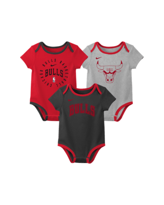 Детские  Chicago Bulls Baby Nike NBA 3-Pack Bodysuit Set