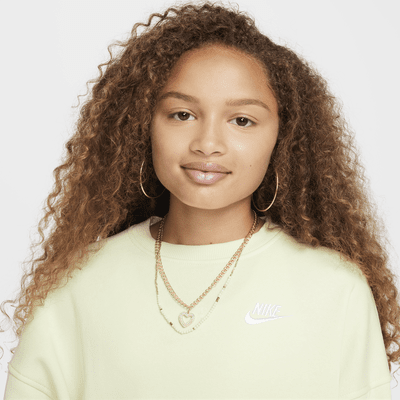 Nike Sportswear Club Fleece Girls' Boxy Crew-Neck Sweatshirt