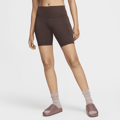 Shorts de ciclismo con bolsillos de tiro alto de 20 cm para mujer Nike One