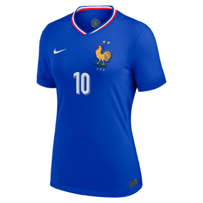 Jersey de fútbol Nike Dri-FIT de la selección nacional de Francia local 2024 Stadium Kylian Mbappé para mujer