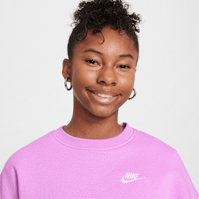 Nike Sportswear Club Fleece Girls' Boxy Crew-Neck Sweatshirt