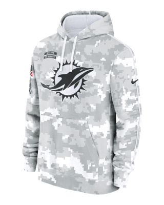 Мужское худи Miami Dolphins Salute to Service Primary Edge Club Nike NFL Pullover Hoodie