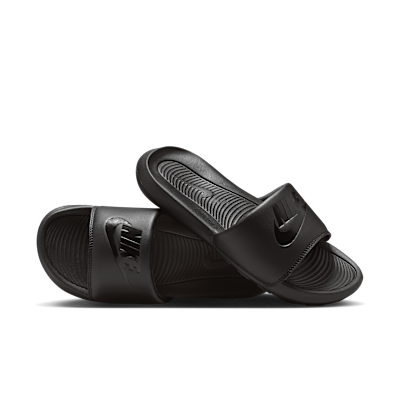 purple nike sandals with gold swoosh