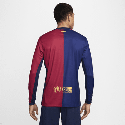 Jersey de fútbol de manga larga Nike Dri-FIT Replica del FC Barcelona local 2024/25 Stadium para hombre