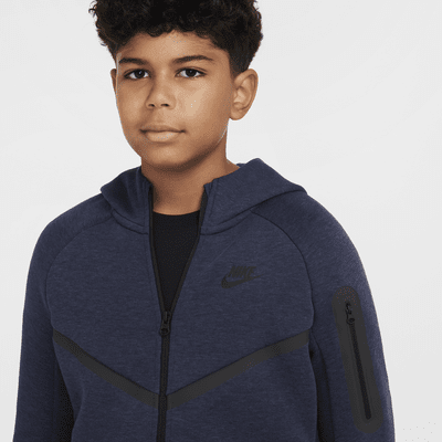 Huvtröja med hel dragkedja Nike Sportswear Tech Fleece för ungdom (utökade storlekar)