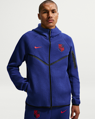 Мужское худи USMNT Tech Fleece Windrunner Nike Soccer Full-Zip Hoodie для бега