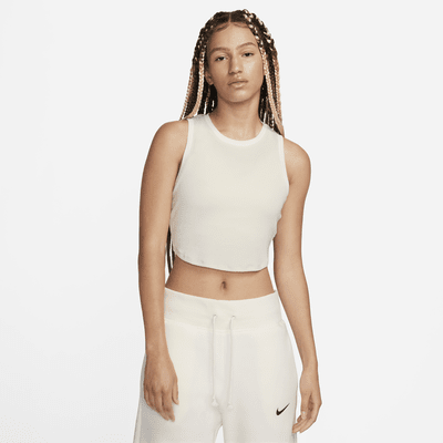 Nike Women's Sportswear Cropped Basketball Jersey, XL, White