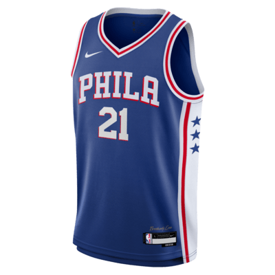 Jersey Nike de la NBA Swingman para niños talla grande Joel Embiid Philadelphia 76ers 2023/24 Icon Edition