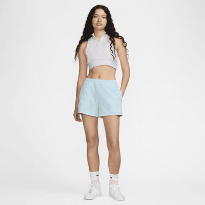 Nike Sportswear Chill Terry shorts van sweatstof met halfhoge taille voor dames (10 cm)