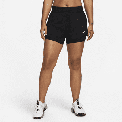 Nike One Dri-FIT 2-in-1 damesshorts met halfhoge taille (8 cm)