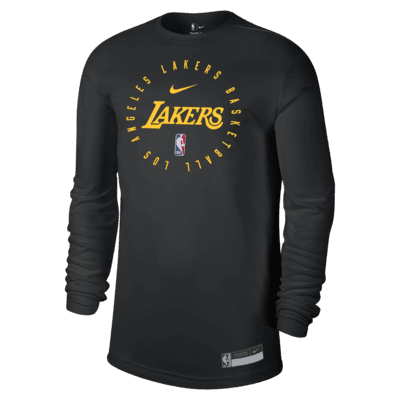 Langærmet Los Angeles Lakers Nike Dri-FIT NBA-T-shirt til mænd