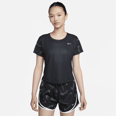 Nike Dri-FIT Swoosh 女款短袖印花跑步上衣