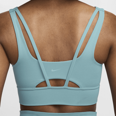 Bra deportivo de media sujeción de corte largo con almohadillas para mujer Nike Zenvy