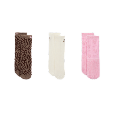 Nike Wild Warmth Big Kids' Fashion Crew Socks (3 Pairs)