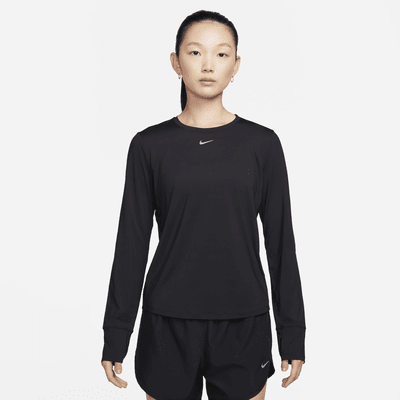 Nike Dri Fit Womens Black Long Sleeve Mesh Back Running Athletic Shirt X- Small