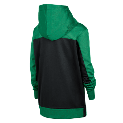 Felpa con cappuccio e zip a tutta lunghezza Boston Celtics Showtime Nike Dri-FIT NBA – Ragazzo/a