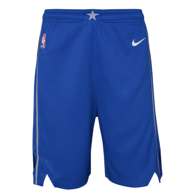 Shorts Nike Dri-FIT Swingman de la NBA para niños talla grande Dallas Mavericks Icon Edition