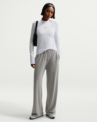 Женские  Nike Sportswear Chill Knit Mid-Rise Lightweight Open-Hem Pants