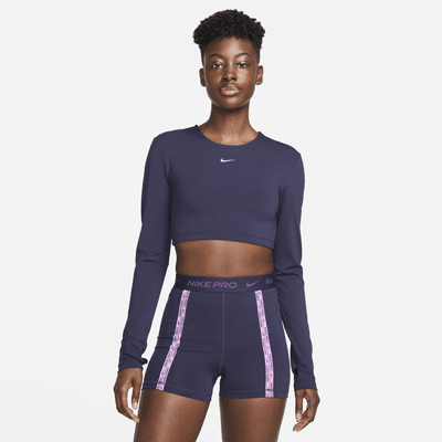 Playera de manga larga cropped para mujer Nike Pro Dri-FIT