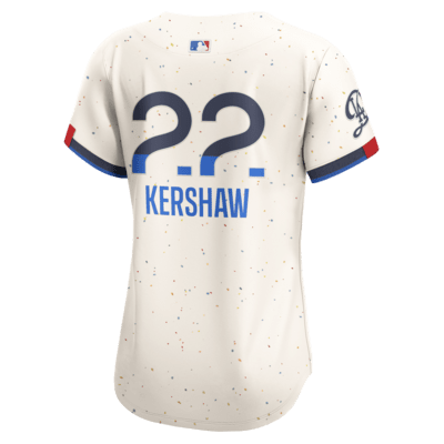 Jersey Nike Dri-FIT ADV de la MLB Limited para mujer Clayton Kershaw Los Angeles Dodgers City Connect