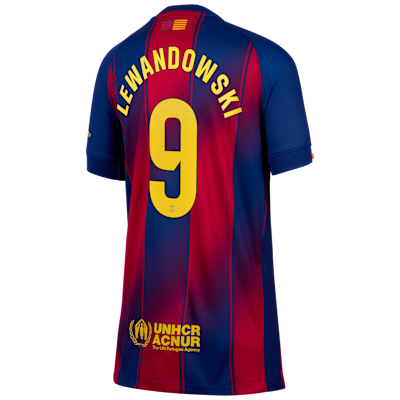 Robert Lewandowski Barcelona 2025/26 Stadium Home Big Kids' Nike Dri-FIT Soccer Jersey