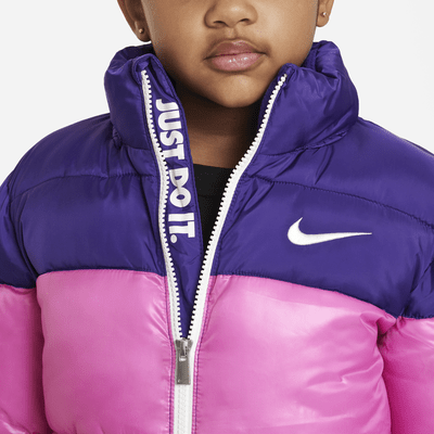 Chamarra para niños talla pequeña Nike Colorblock Puffer Jacket