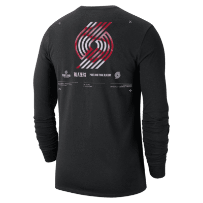 Playera de manga larga Nike de la NBA para hombre Portland Trail ...