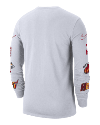 Nike Men's 2022-23 City Edition Miami Heat Dri-Fit Pregame Long Sleeve Shirt - White - XXL Each