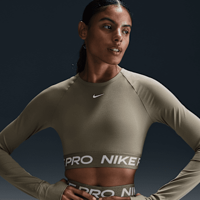 Nike Pro Women's Dri-FIT Cropped Long-Sleeve Top