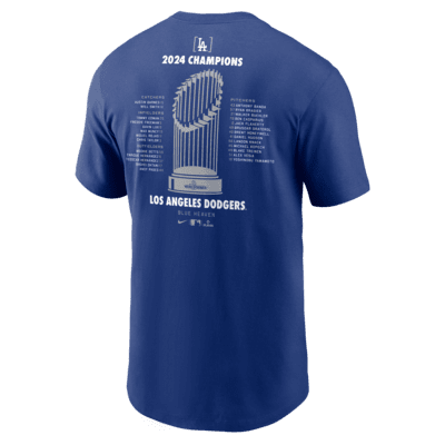 Playera Nike de la MLB para hombre Los Angeles Dodgers 2024 World Series Champions Roster