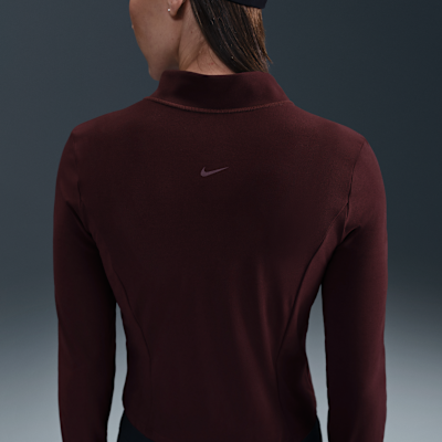Playera de manga larga Dri-FIT con cierre completo para mujer Nike Zenvy