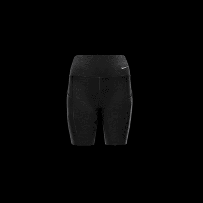 Nike Go Bikershorts met halfhoge taille, zakken en complete ondersteuning voor dames (20 cm)