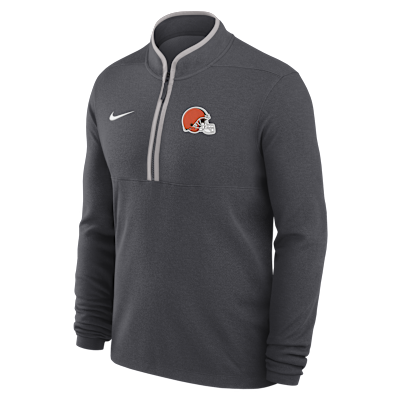 Playera de manga larga Nike Dri-FIT de la NFL de medio cierre para hombre Cleveland Browns Logo Victory