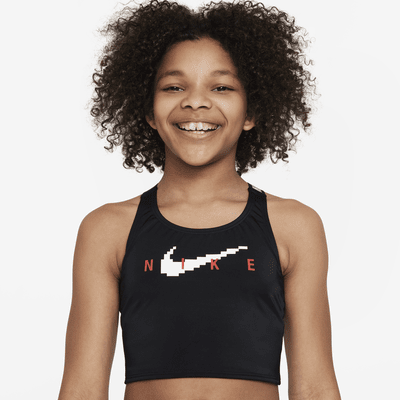 Nike midkinizwemkleding met gekruiste banden voor meisjes