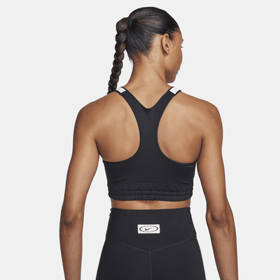 Bra deportivo con colores contrastantes de media sujeción ligeramente forrado para mujer Nike High Neck