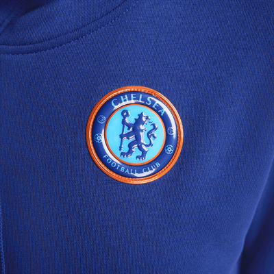 Sudadera con gorro sin cierre de fútbol Nike para mujer Chelsea FC Club Fleece