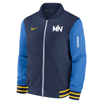 Minnesota Twins Authentic Collection City Connect Game Time Men's Nike MLB Full-Zip Bomber Jacket