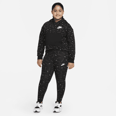 Nike Sportswear Big Kids' (Girls') Printed Fleece Hoodie (Extended Size)