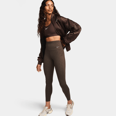 Nike dri fit leggings. 7/8 cut. Seamless pocket on - Depop