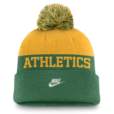 Oakland Athletics Rewind Peak Men's Nike MLB Cuffed Pom Beanie