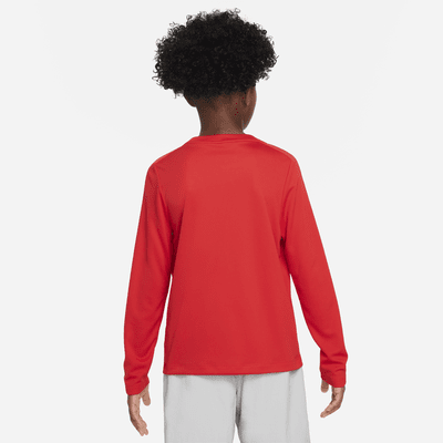 Playera de manga larga para niño talla grande Nike Dri-FIT Multi+