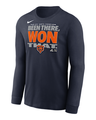 Мужская футболка Chicago Bears 2025 NFC North Champions Trophy Collection Nike NFL Long-Sleeve